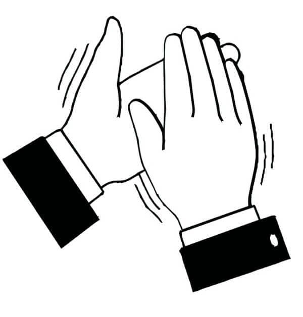 Clapping Hands Coloring Page
