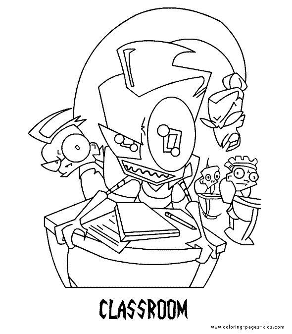 Classroom – Invader Zim Free Printable Coloring Page