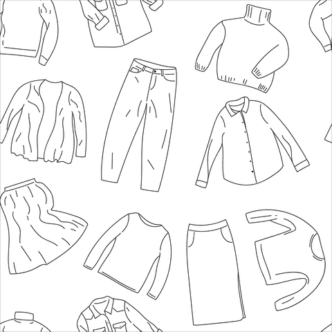 Clothes Pattern Image Coloring Page