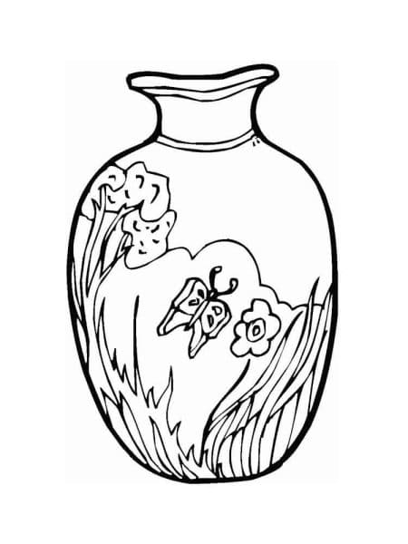 Coloring Flowers In A Vase Image Coloring Page