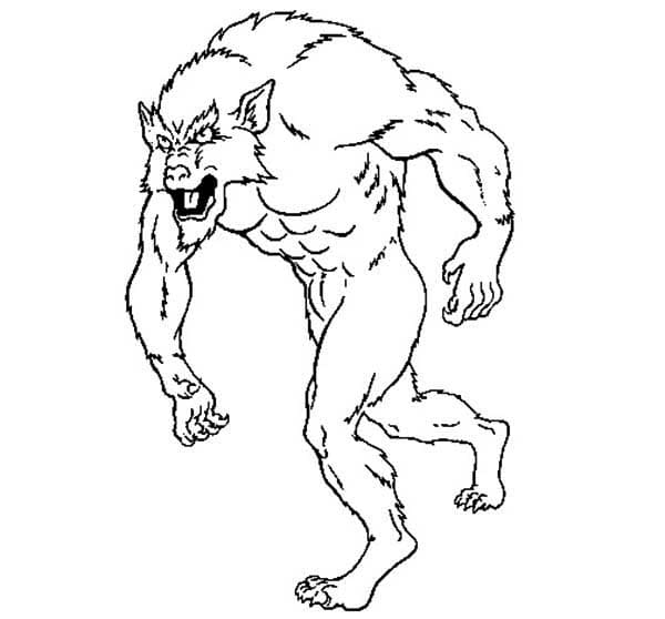 Coloring Werewolf Image Free Printable