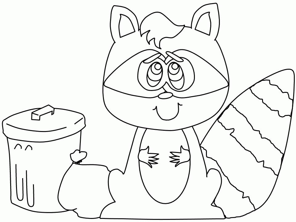 Cool Raccoon Coloring Page