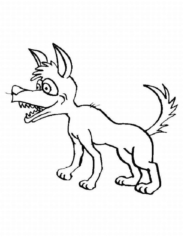 Coyote Animal For Kids Coloring Page