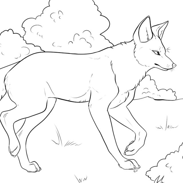 Coyote Head To Print Coloring Page