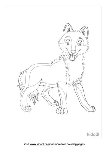Coyote Lovely Picture Children Coloring Page