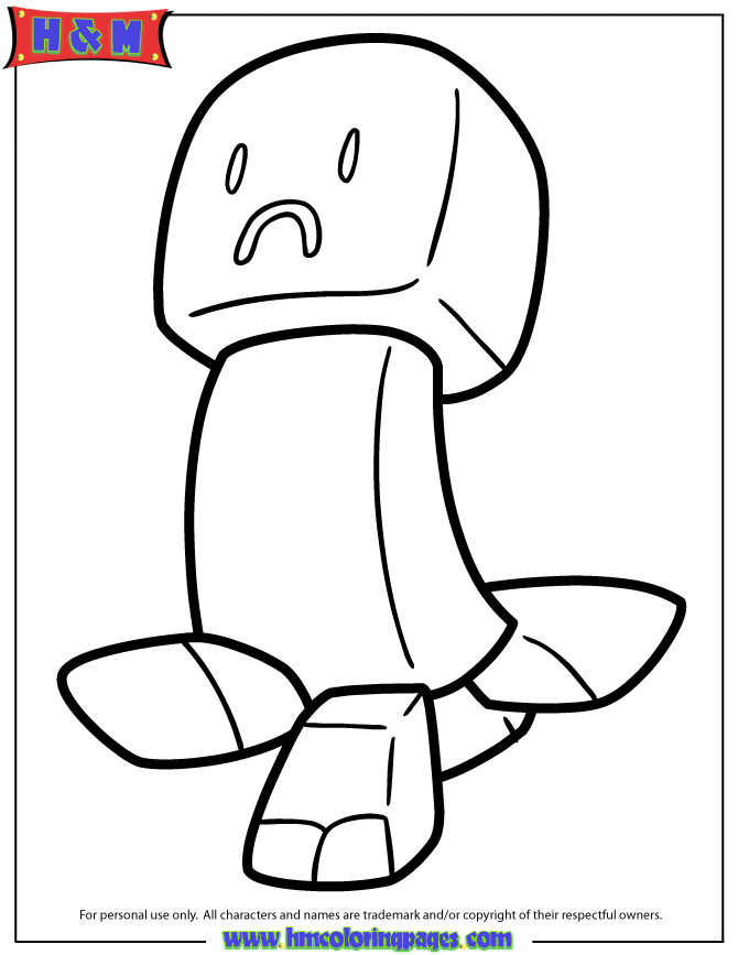 Creeper Image Coloring Page