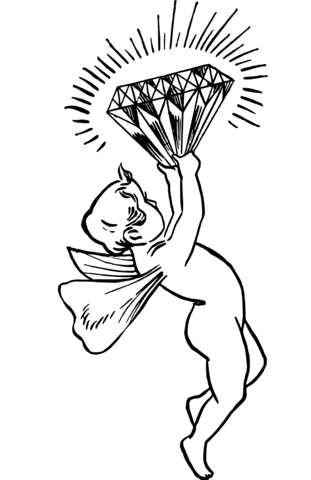 Cupid Diamond Image Coloring Page