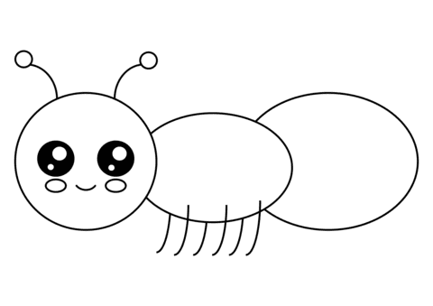 Cute Ant Clip Art Line Art Version Free Printable