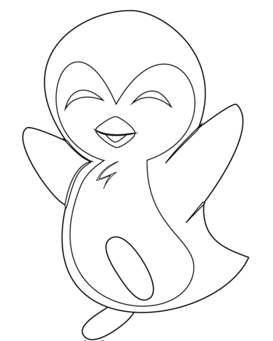Cute Baby Penguin Image Coloring Page