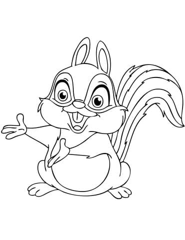 Cute Chipmunk Image Coloring Page