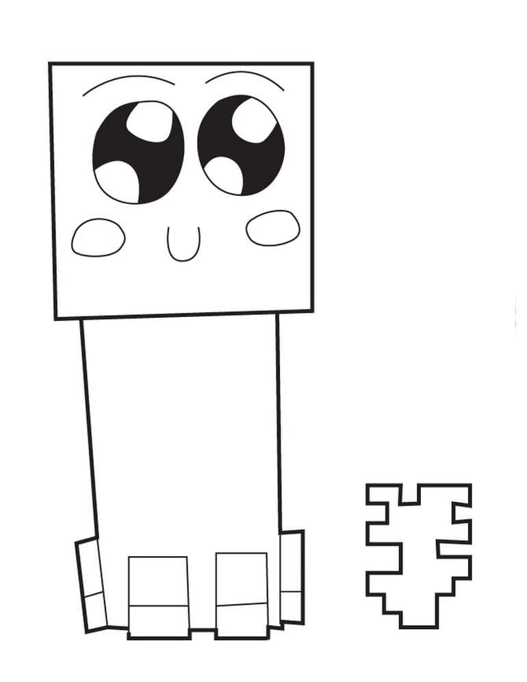 Cute Creeper Image Coloring Page