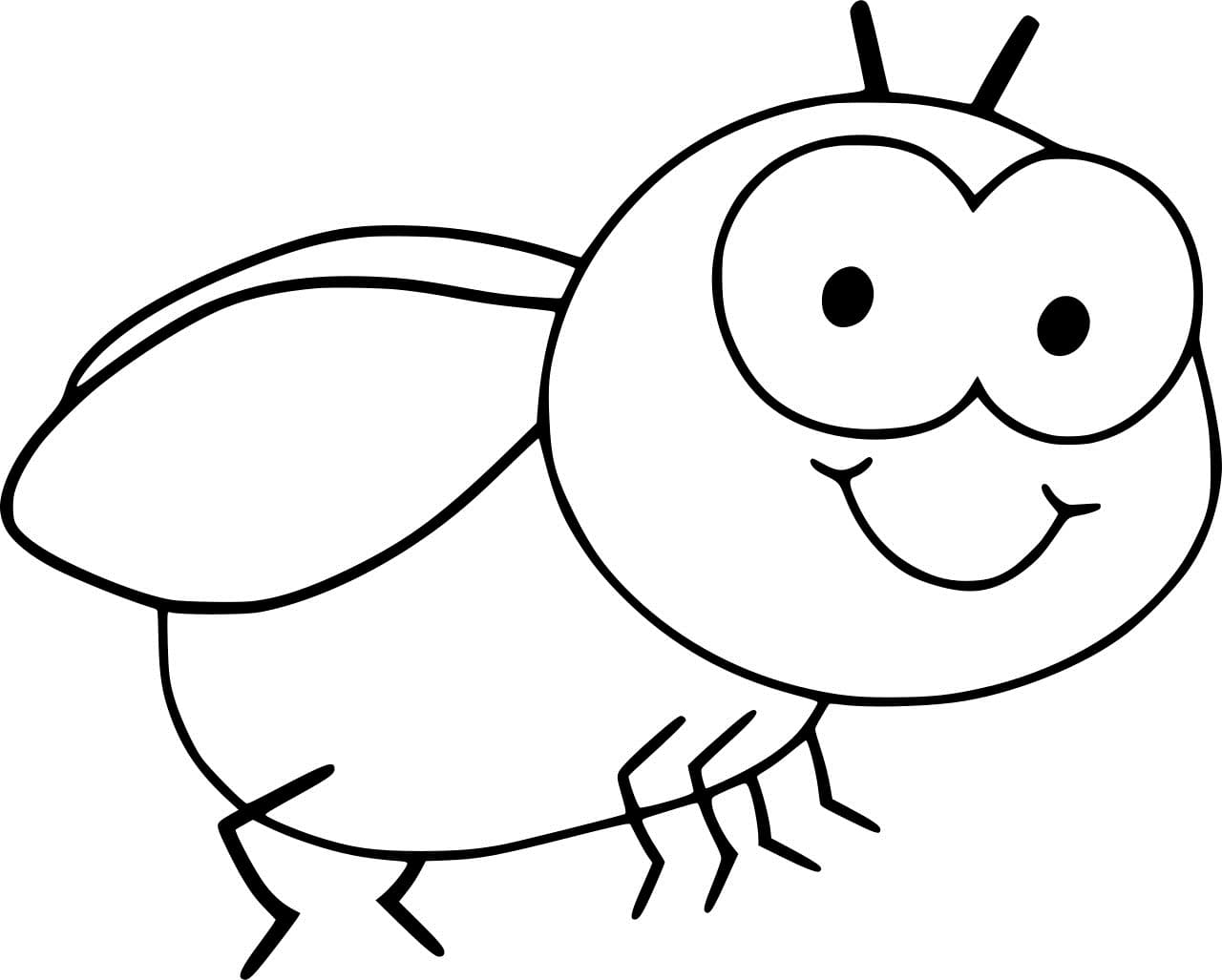 Cute Fly For Kids Image Coloring Page
