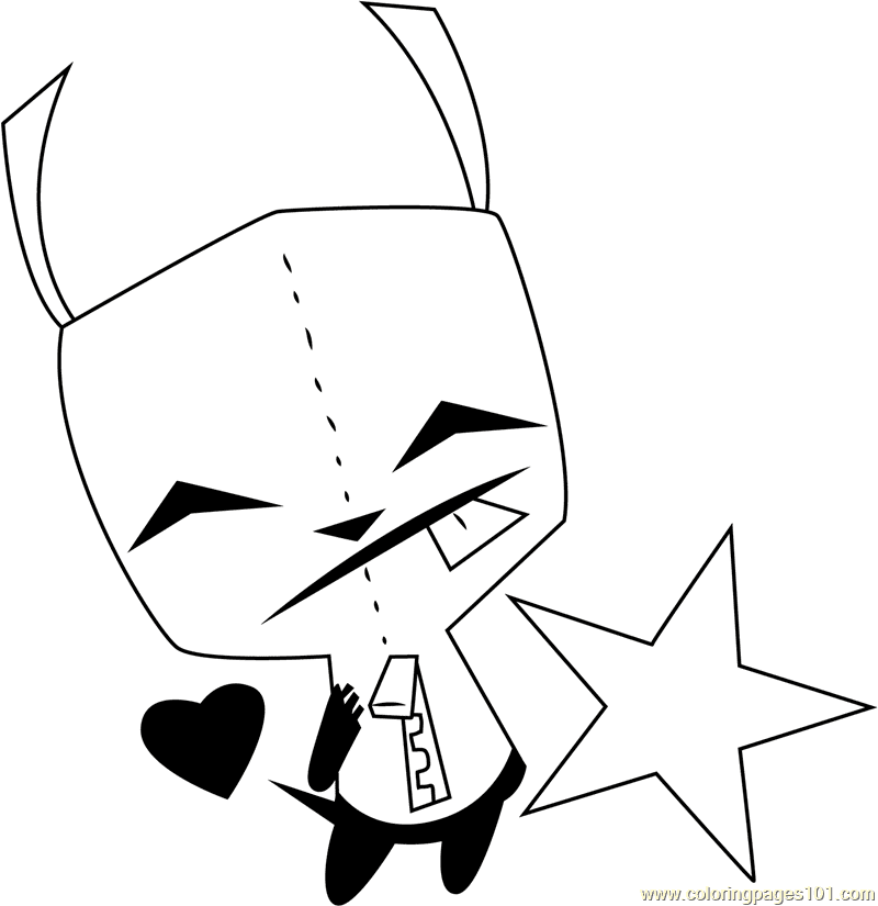 Cute Invader Zim Free Printable Coloring Page