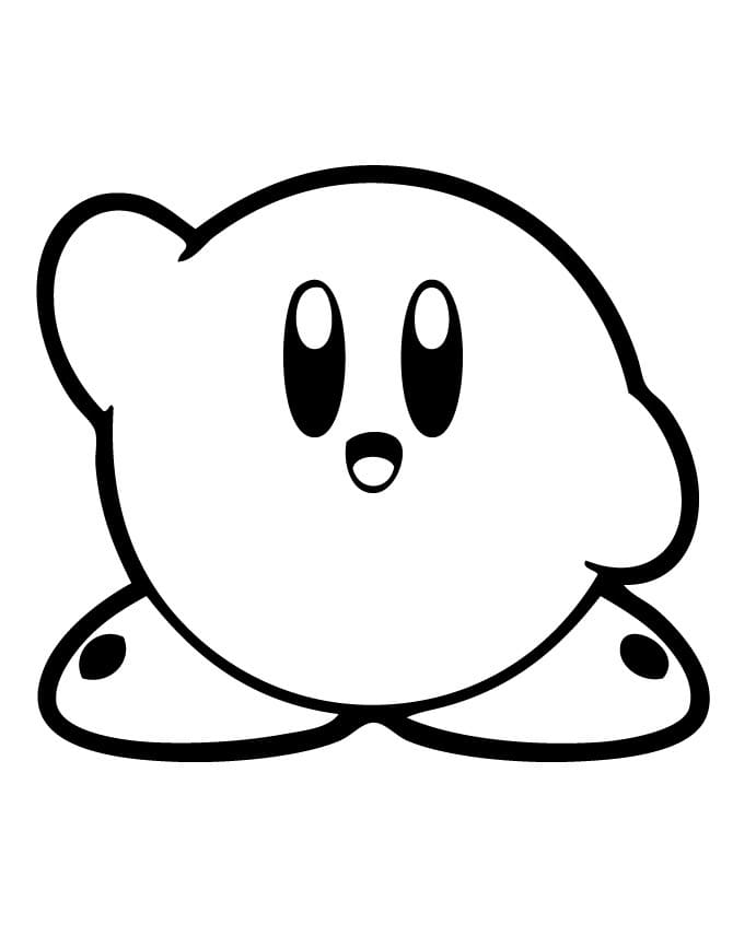 Cute Kirby For Kids Coloring Page