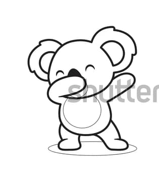 Cute Koala Free Printable For Children Coloring Page