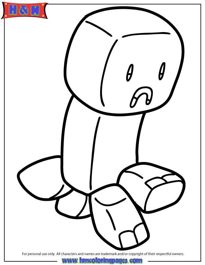 Cute Minecraft Creeper Image Coloring Page