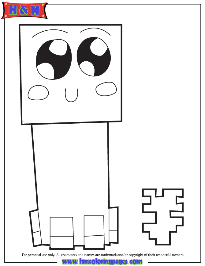 Cute Minecraft Creeper Picture Coloring Page