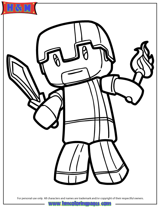 Cute Minecraft Image Coloring Page