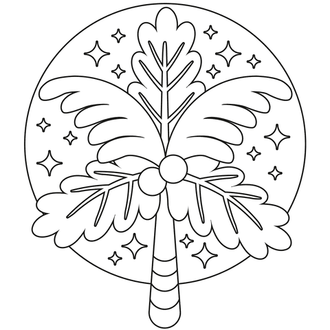 Cute Palm Tree Picture Coloring Page