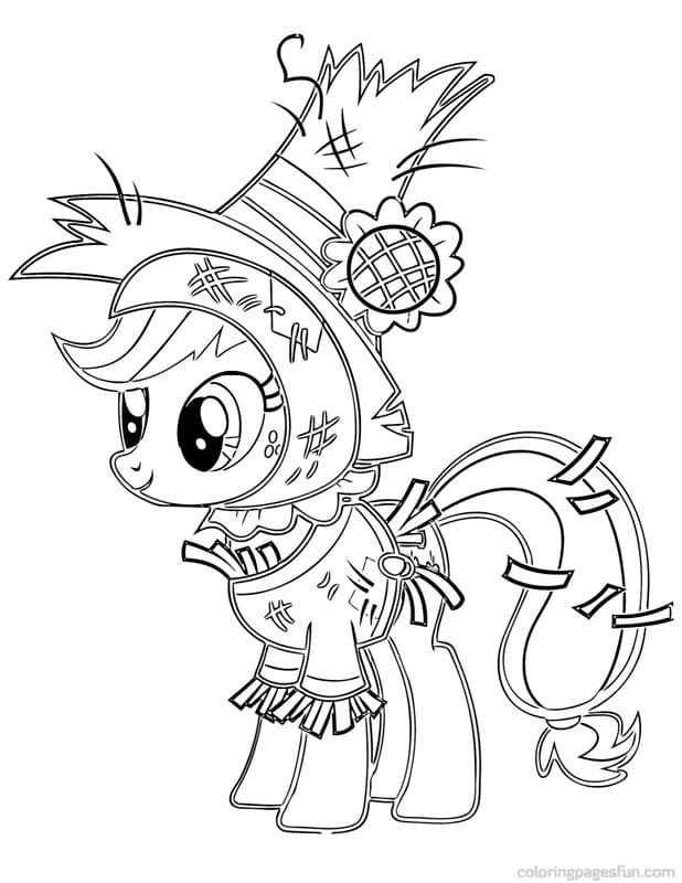 Cute Pony Applejack Coloring Page