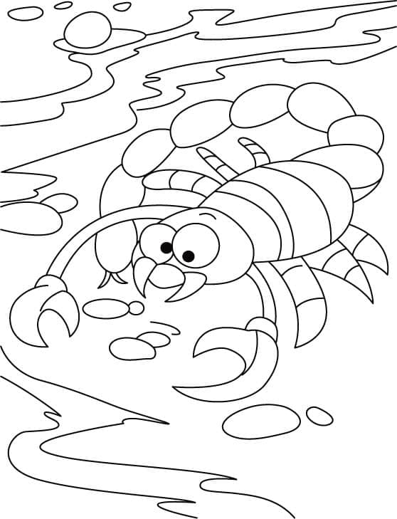 Cute Scorpion For Kids Coloring Page