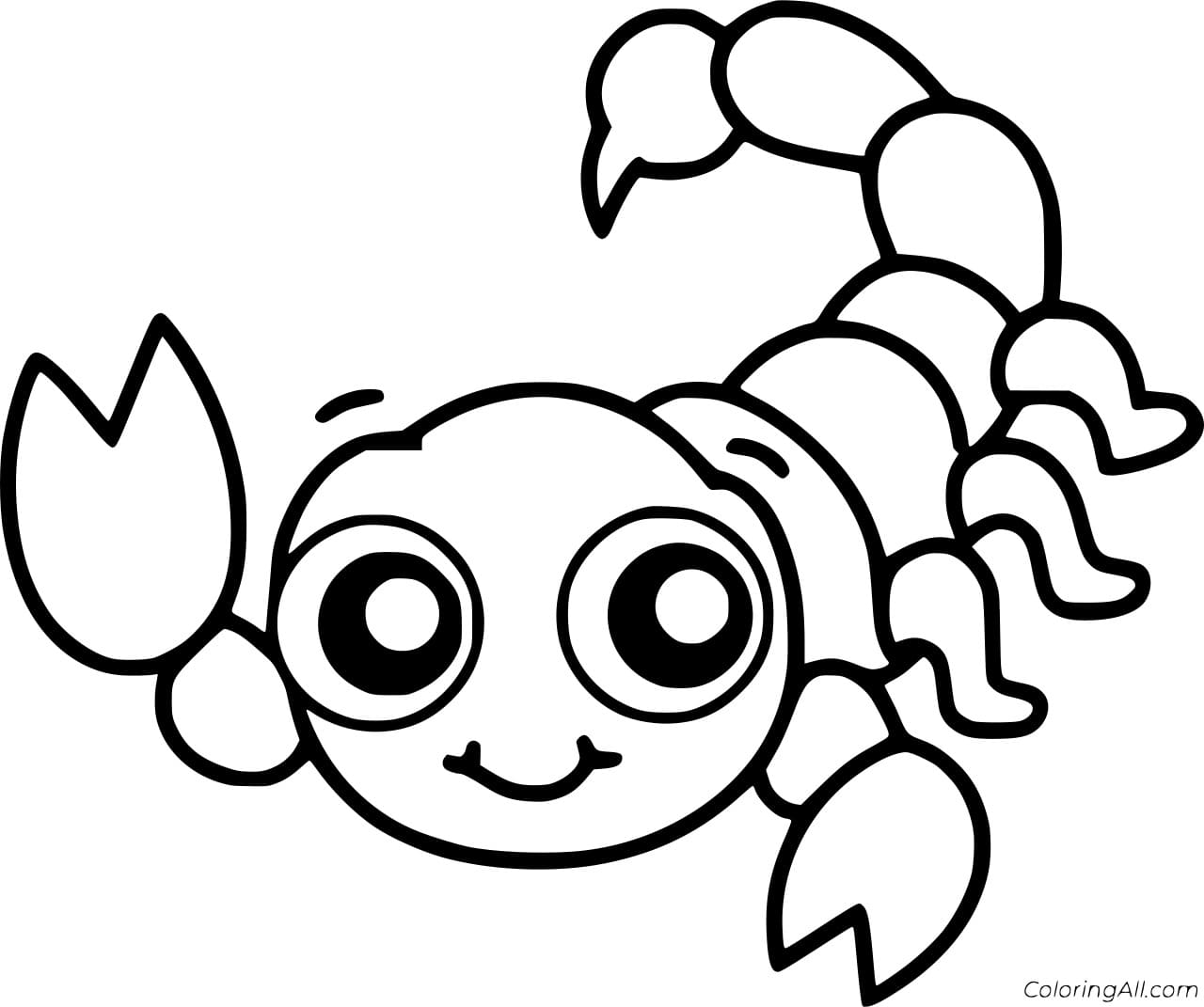 Cute Scorpion Free Printable Coloring Page