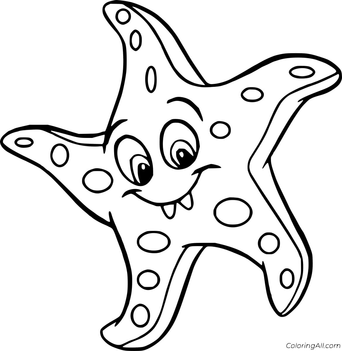 Cute Sea Star Image Coloring Page