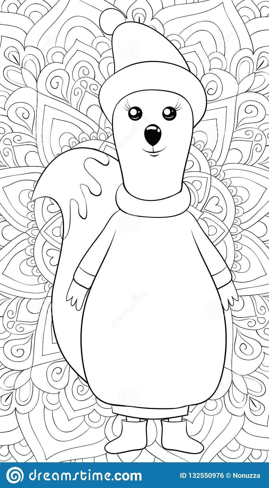 Cute Squirrel Image For Relaxing Activity Coloring Page