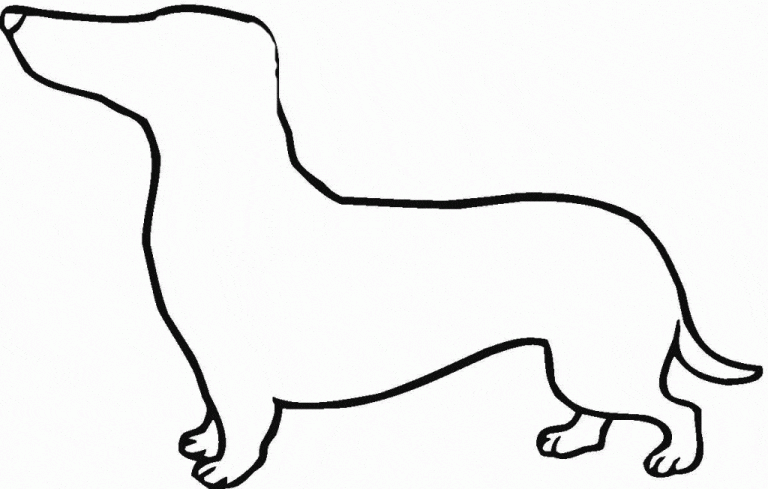 Dachshund Outline For Coloring Free Printable