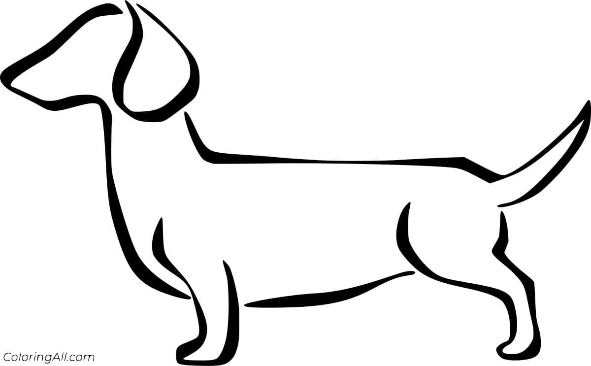 Dachshund Silhouette Coloring Free Printable