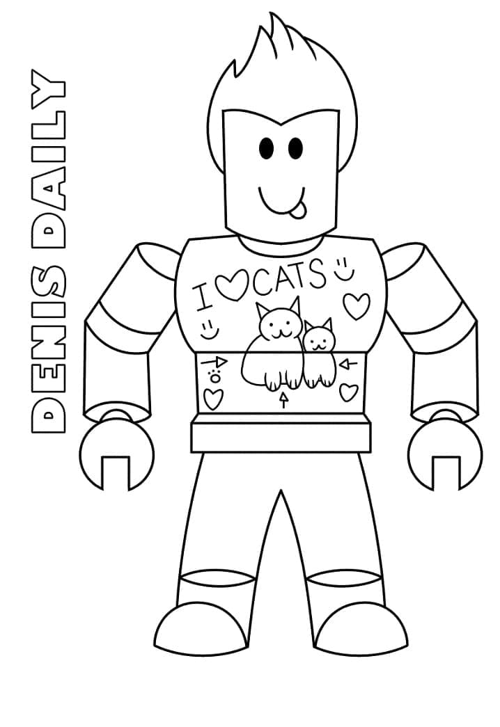 Denis Daily Roblox Free Printable Coloring Page