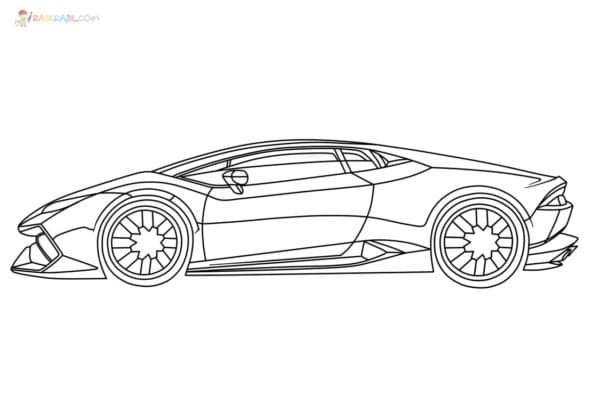 Detailed Coloring Page Of The Lamborghini Huracan Coloring Page