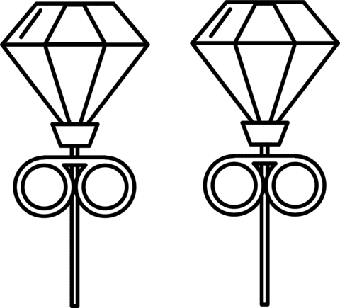 Diamond Earring Image Cute Coloring Page