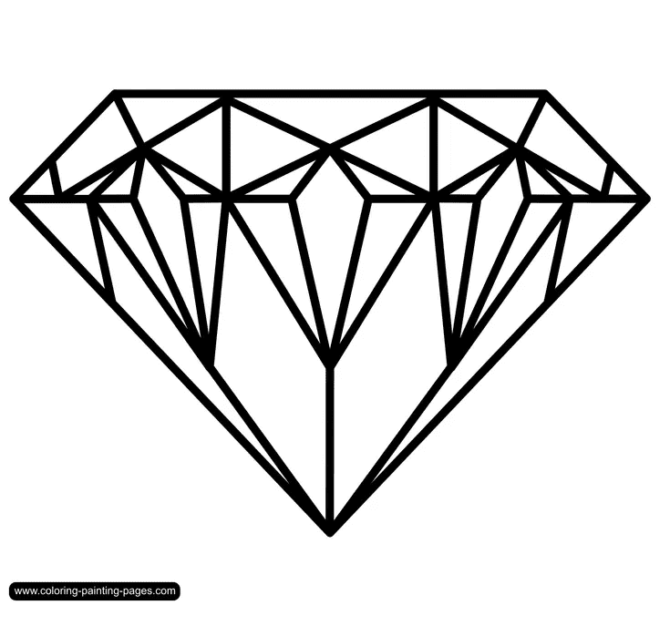 Diamond Image For Kids Coloring Page