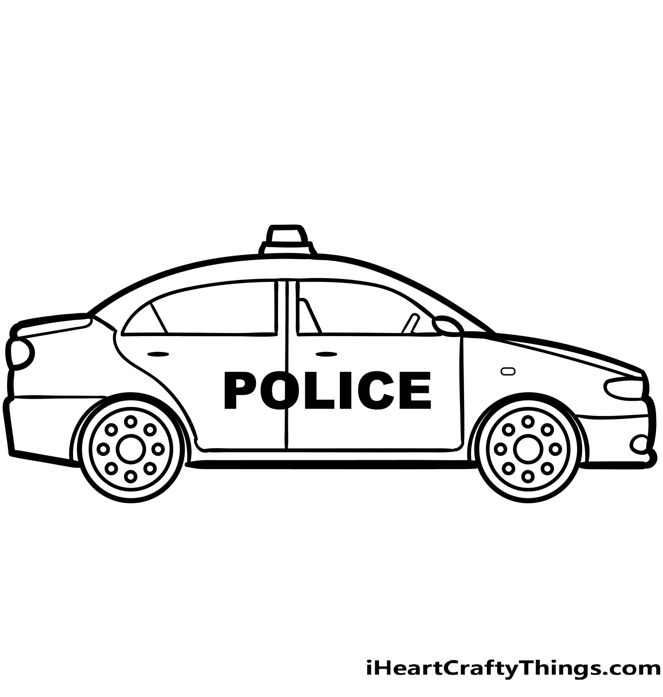 Dodge Charger Police Car For Kids Coloring Page