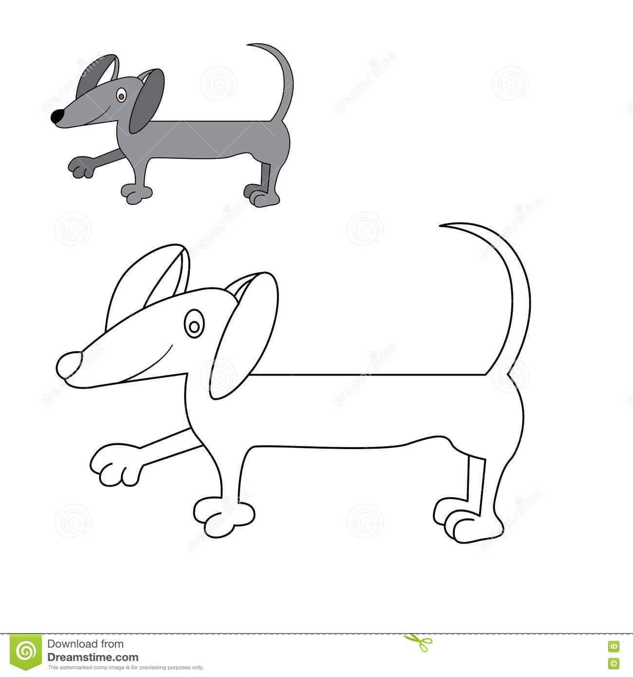 Dog Dachshund Free Coloring Page