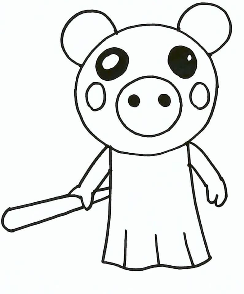 Download Printable Piggy Roblox Cute Coloring Page