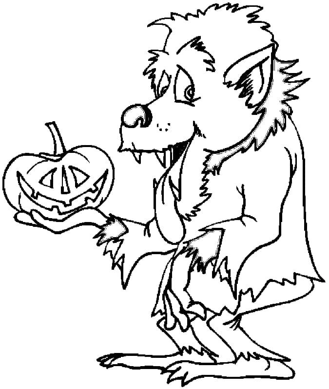 Drawing Werewolf Free Printable Coloring Page