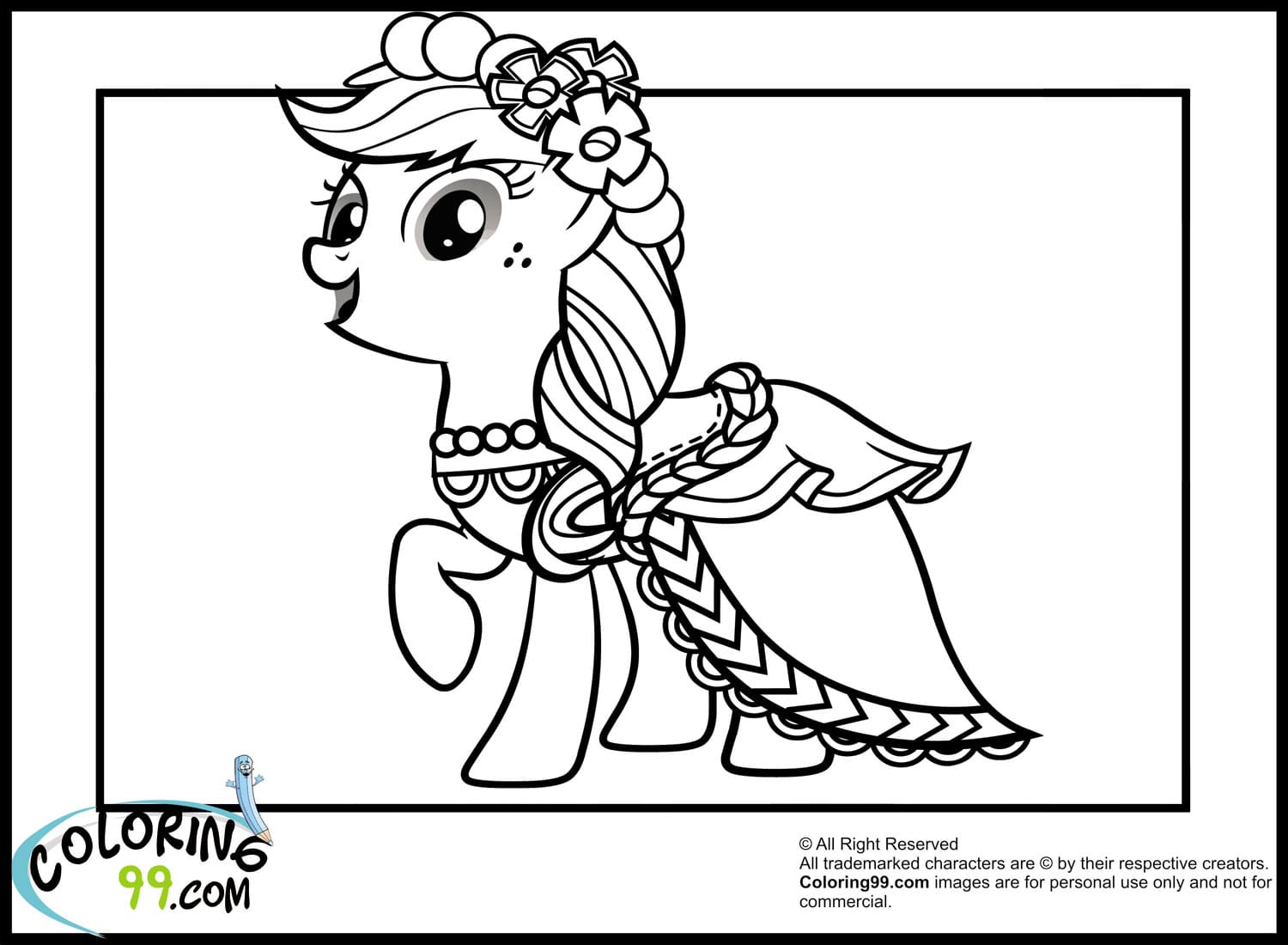 Dress My Little Pony Image Coloring Page