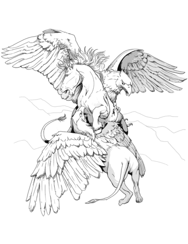 Dungeons and Dragons Griffon Image Coloring Page