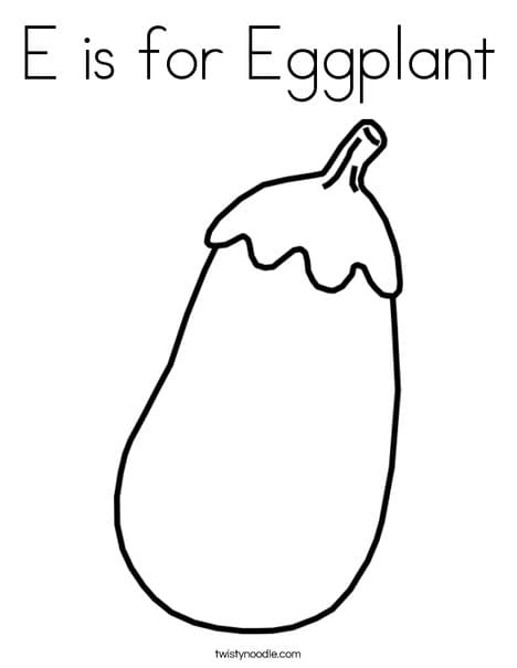 E Is For Eggplant Free Printable