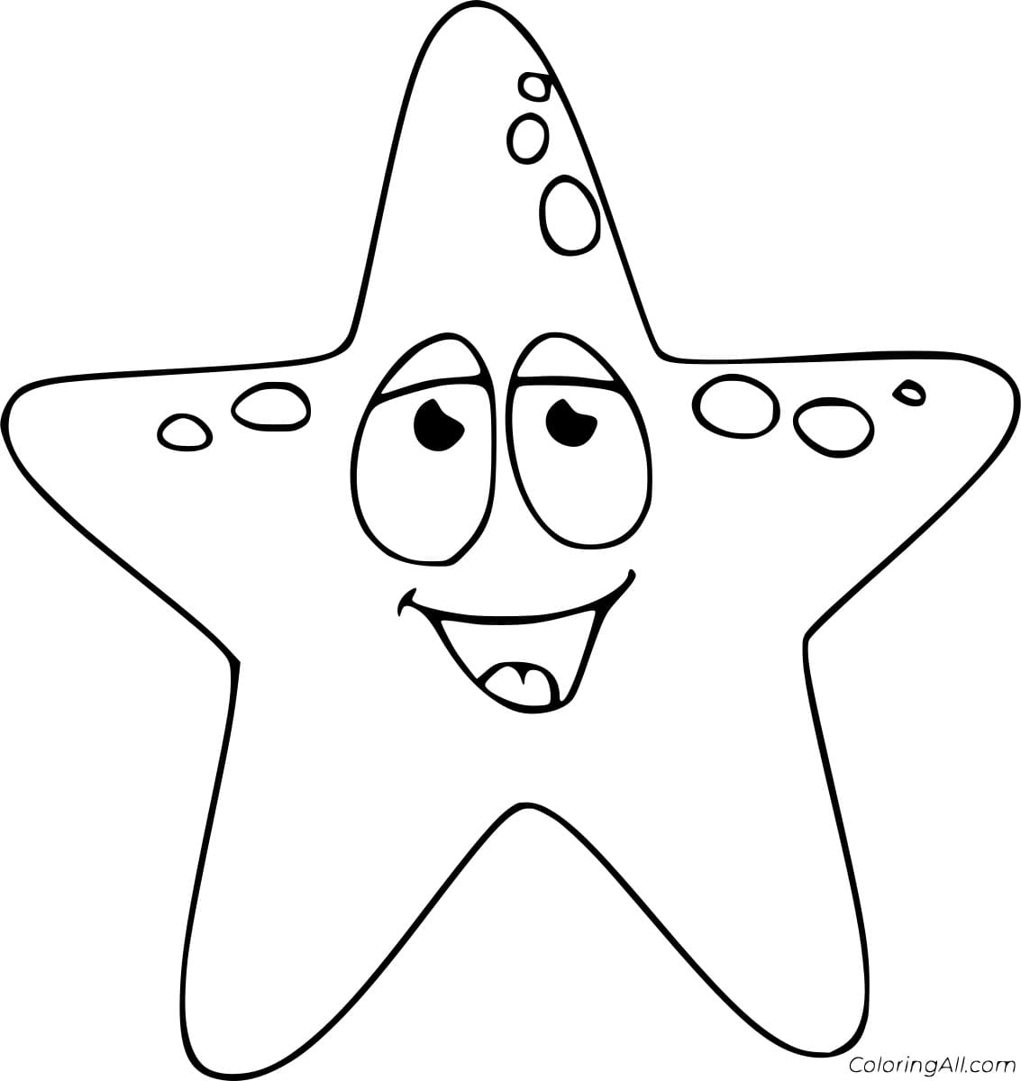 Easy Cartoon Starfish Image