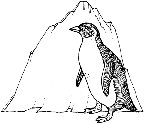 Easy Penguin Coloring Coloring Page