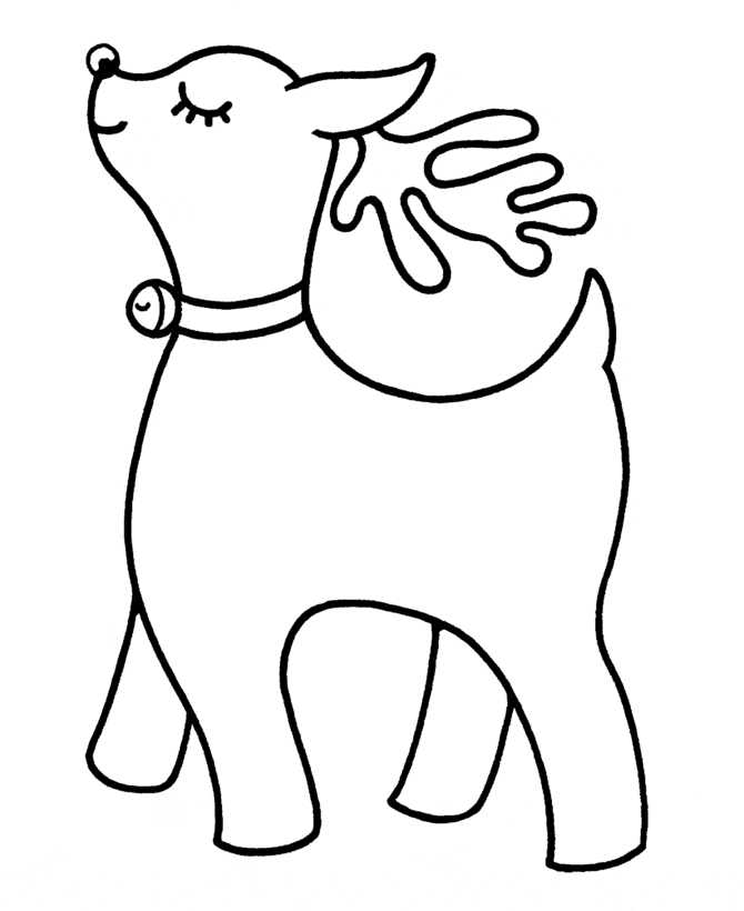 Easy Reindeer Image Coloring Page