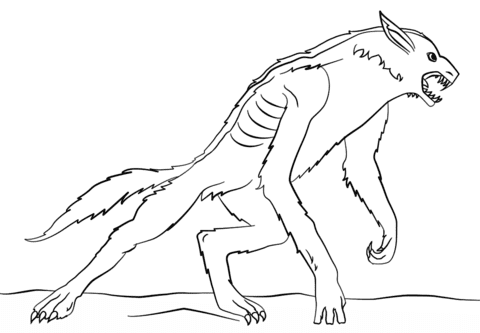 Evil Werewolf Free Image Coloring Page