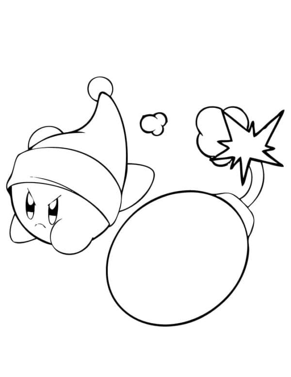 Explosive Bomb Planted By Kirby Coloring Page