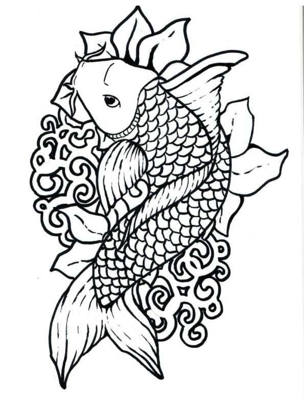Eye-opening Koi Fish Coloring Page