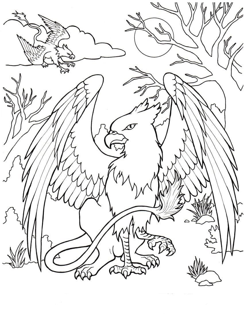 Fantastic Griffin Coloring Page