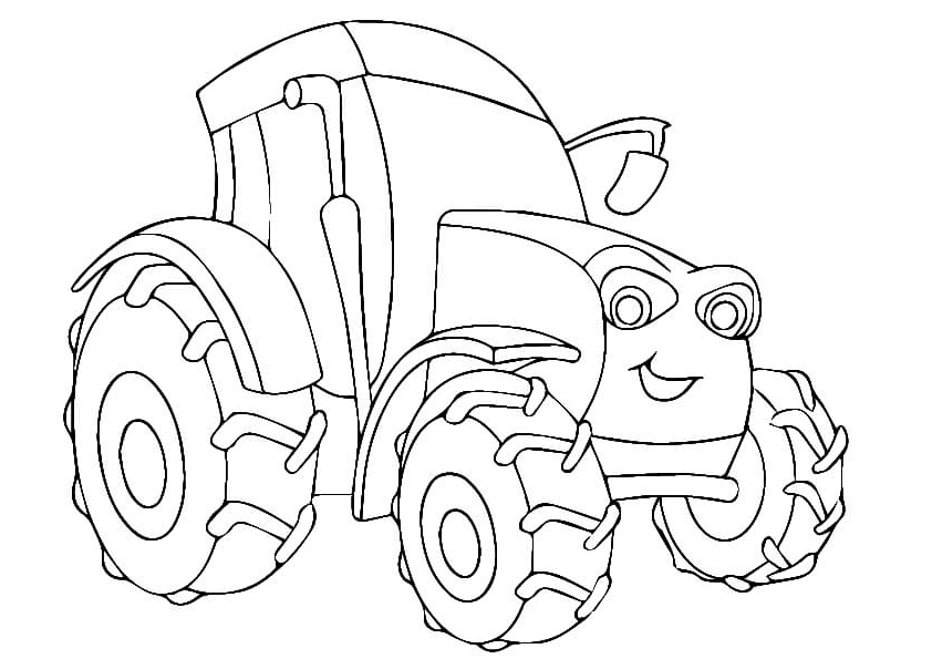 Farm Tractor Free Printable Coloring Page