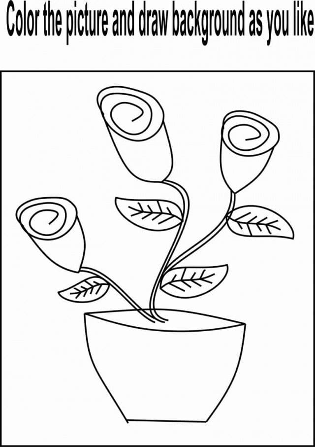 Flower Buds Coloring Page For Kids Beautiful Flower Coloring Page